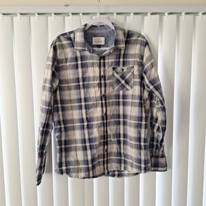 Flag & Anthem Plaid Button Front Long Sleeve Shirt
